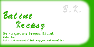 balint krepsz business card